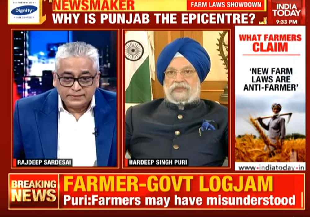 Union Minister Hardeep Singh Puri on farm reforms