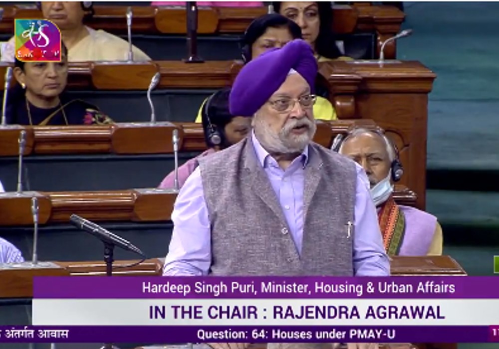 One crore 22 lakh houses have been sanctioned till 31st March this year under the Pradhan Mantri Awas Yojana - Urban, Government of India.