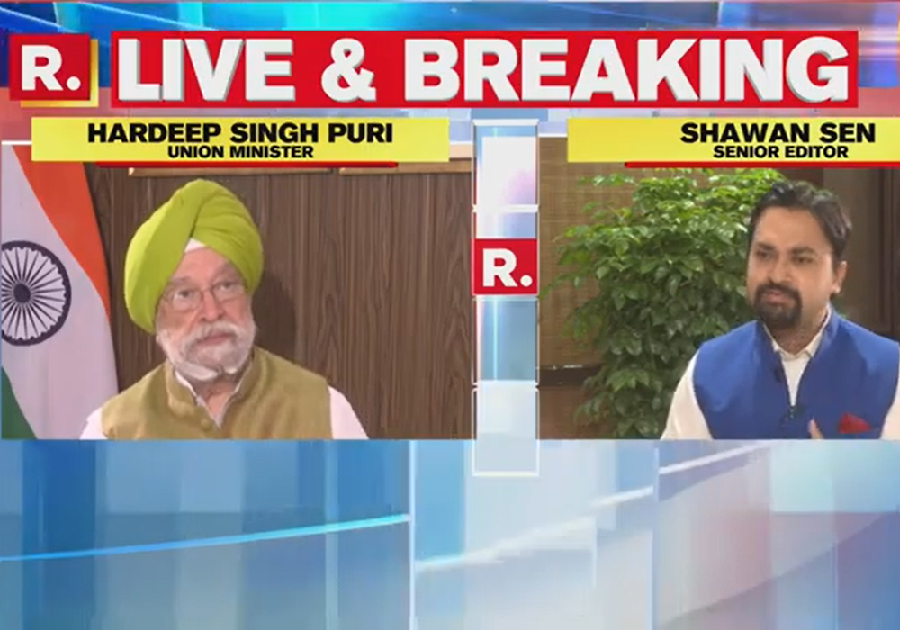 Shri Hardeep Singh Puri Full Discussion with Republic Media