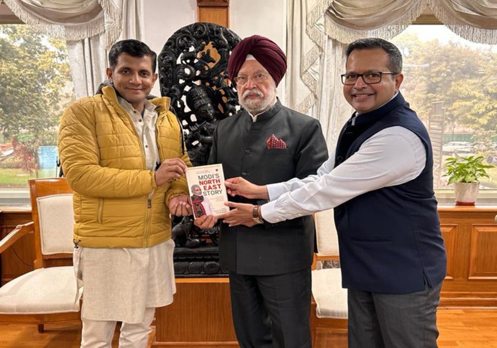 Very happy to receive a first copy of ‘Modi’s North East Story’ co-authored by Sh Tuhins Ji & Sh Pittie Aditya Ji. A one-of-its-kind anthology that documents the transformation of India’s North East states under the visionary leadership of PM Narendra Mod