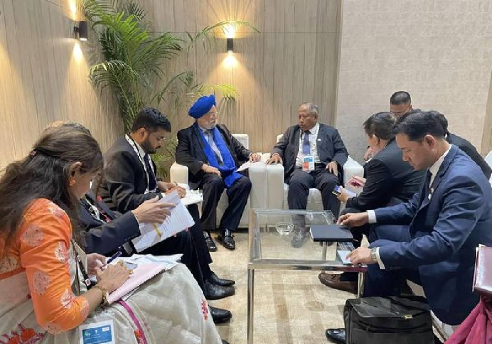 Discussions at India Energy Week with His Excellency Pehin Datu Lailaraja Major General (R) Dato Paduka Seri Haji Awang HalbiBin Haji Yu, Minister at PMO, Brunei