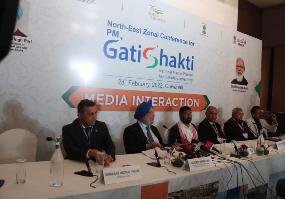 Addressing the members of the press at North-East Zonal Conference for PM GatiShakti