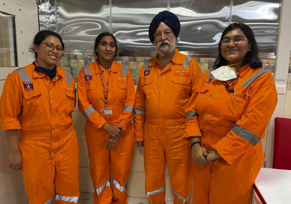 Met two young women production engineers during offshore visit.  Monti Rajkhowa - has conquered Kangchenjunga & almost reached the summit of Mt Everest & Mitali Dabhi another professional proving her mettle in a hitherto ‘male bastion’.