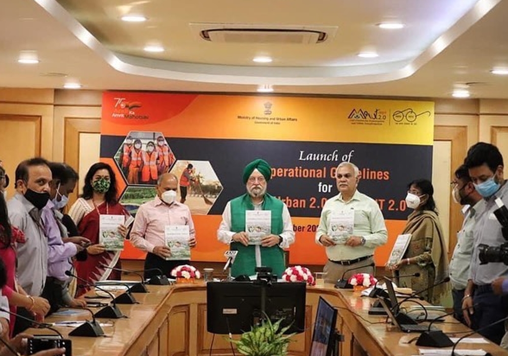 Launched the Operational Guidelines for Swachh Bharat Mission – Urban 2.0, and AMRUT 2.0