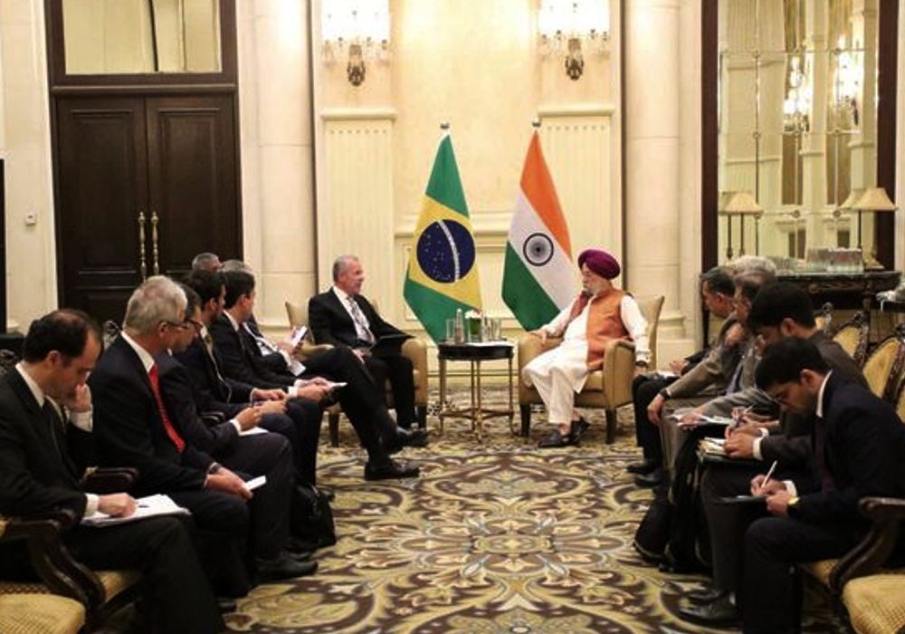 Welcome to - Brazilian Minister of Mines & Energy HE Bento Albuquerque for our bilateral delegation level talks. Underscored that India will be the critical driver of demand in global energy markets. Highlighted the potential for mutual cooperation & coll