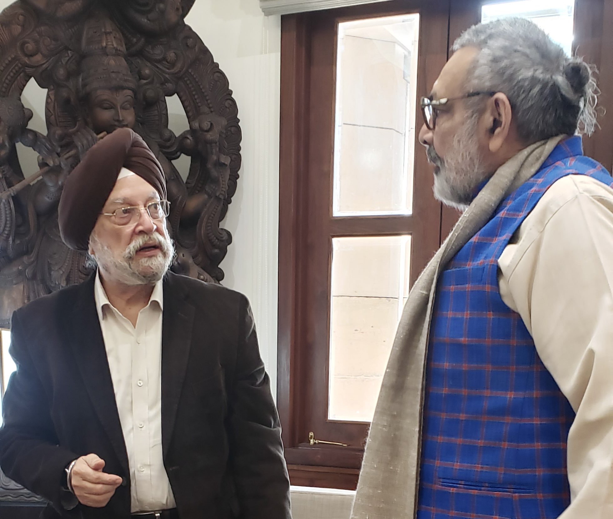 n conversation with my friend and colleague in the Council of Ministers Sh Giriraj Singh Ji in my office in the Parliament today.