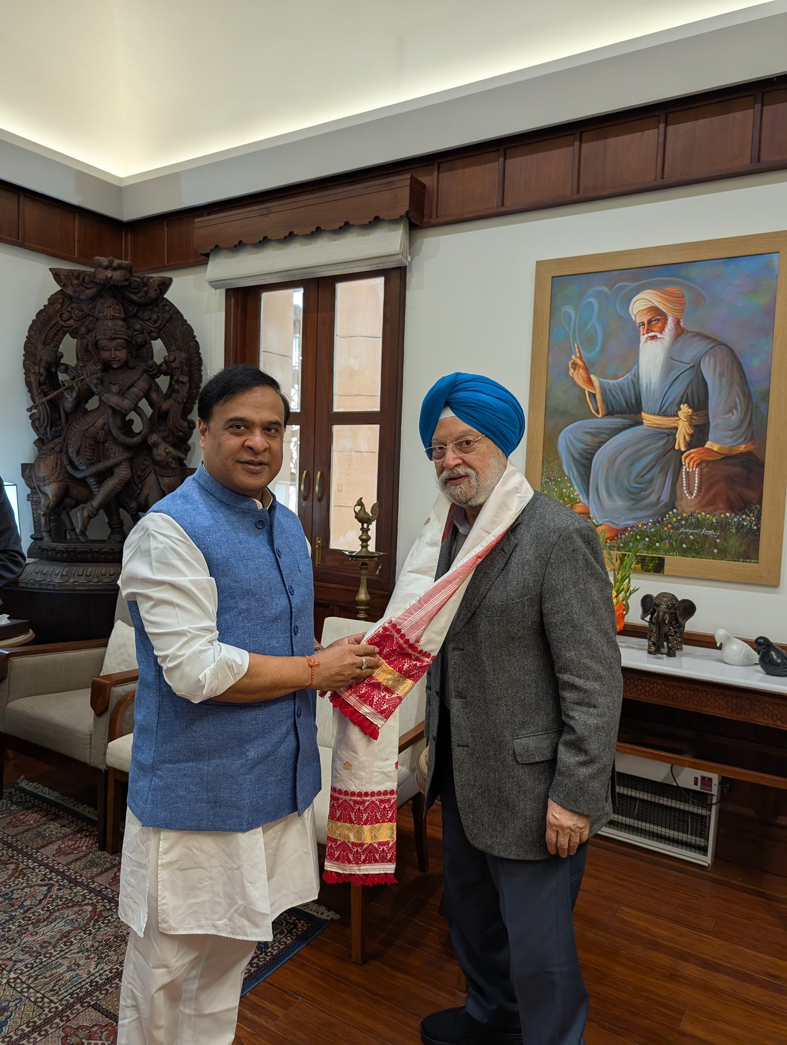 Met the popular Chief Minister of Assam Sh Himanta Biswa Sarma Ji in my office today