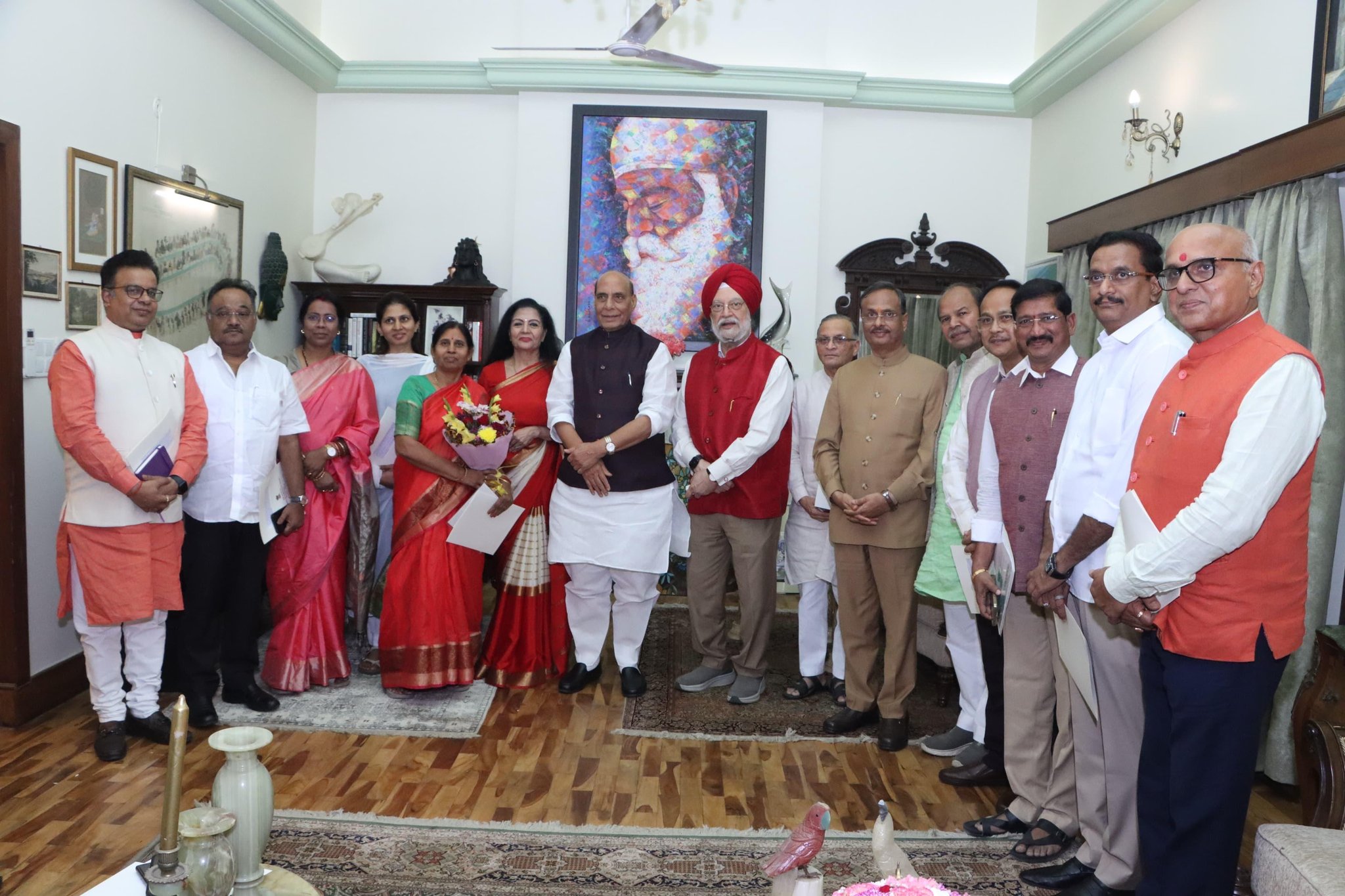 Privileged to host a dinner meeting under the leadership of Raksha Mantri Sh Rajnath Singh Ji with eminent NDA Parliamentarians