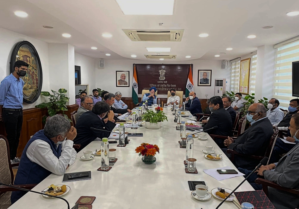 Meeting with Sh Jyotiraditya M Scindia Ji, Ministry of Civil Aviation, Government of India officials, airline operators, Ministry of Petroleum and Natural Gas, Government of India officials & senior officials of OMCs