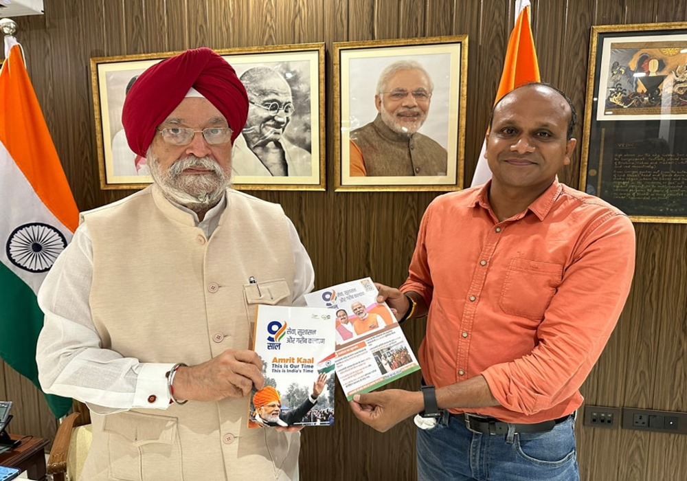 Interacted with journalist Sh Anand Prakash Pandey Ji about the transformational change in the country during #9YearsOfSeva under the leadership of PM Sh #Narendramodi Ji. #SamparkSeSamarthan  #TV9Bharatvarsh