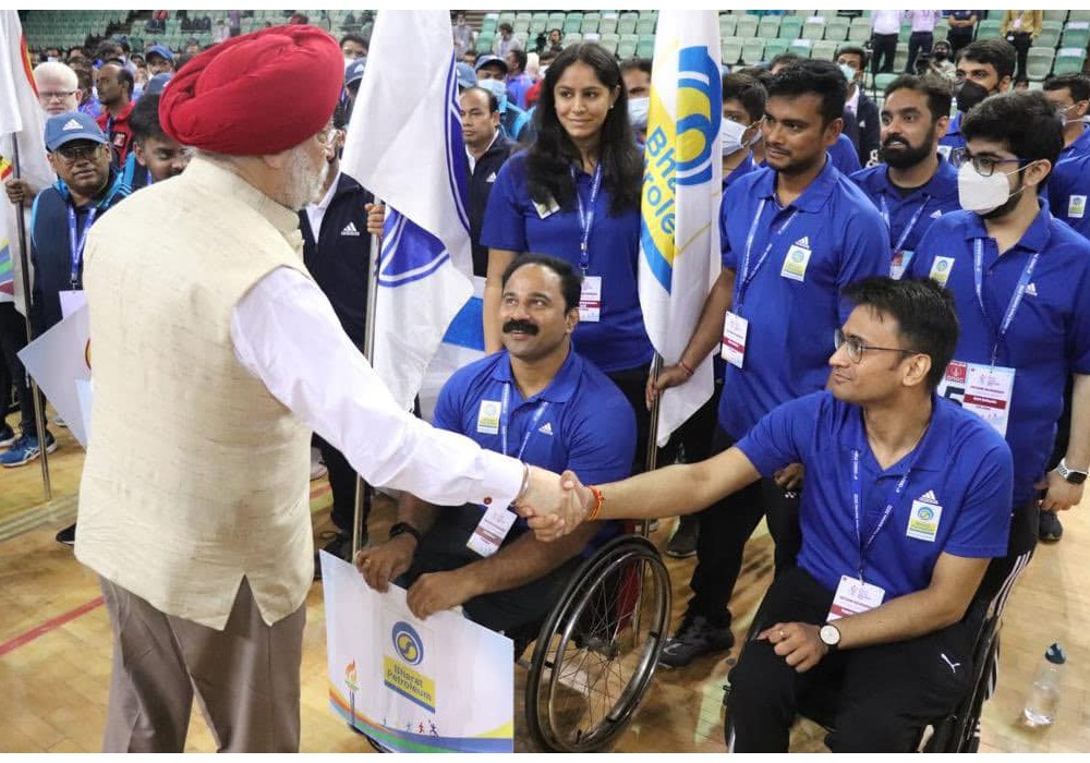 At the opening of 4th ONGC Para Games 2022 in New Delhi