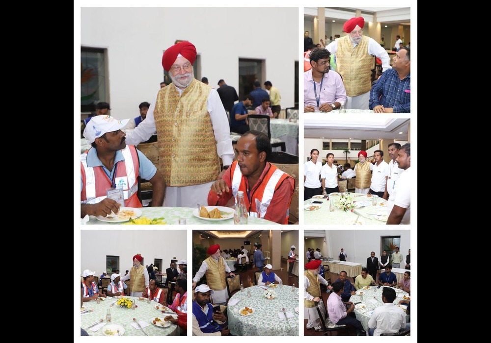 These are some of the Shramjeevis who toiled hard to ensure that India gets her New Parliament Building & the world class Central Vista on time! Delighted to join them over a cup of tea at a special event to celebrate #IndependenceDay2023 today!