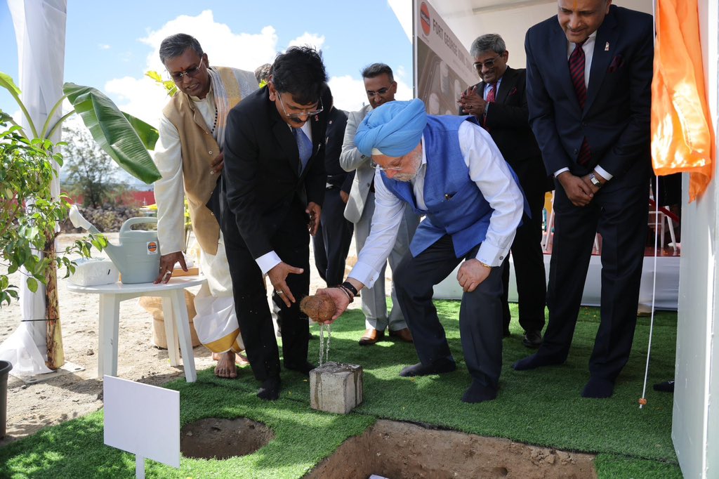 Very happy to perform Bhumi Pujan and lay the Foundation Stone of the expansion project of IOML Bunkering facility