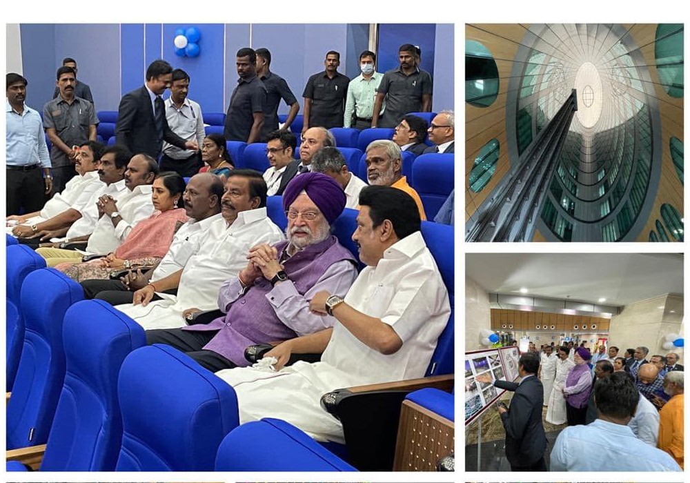 Inaugurated the Metro Bhawan of Chennai Metro Rail Limited Building in Nandanam, Chennai with Tamil Nadu CM Thiru M. K. Stalin