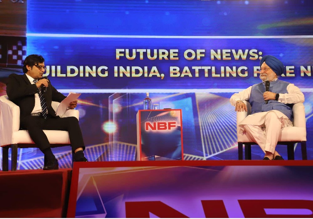 Discussion with Arnab Goswami on 'Future of News: Building India, Battling Fake News' at NBF National Conclave