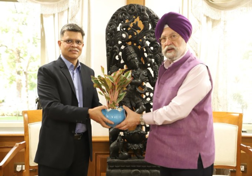 Congratulated Sh Sanjay Kulshreshtha Ji on his appointment as CMD of hudcolimited in my office today. Wished him all success.