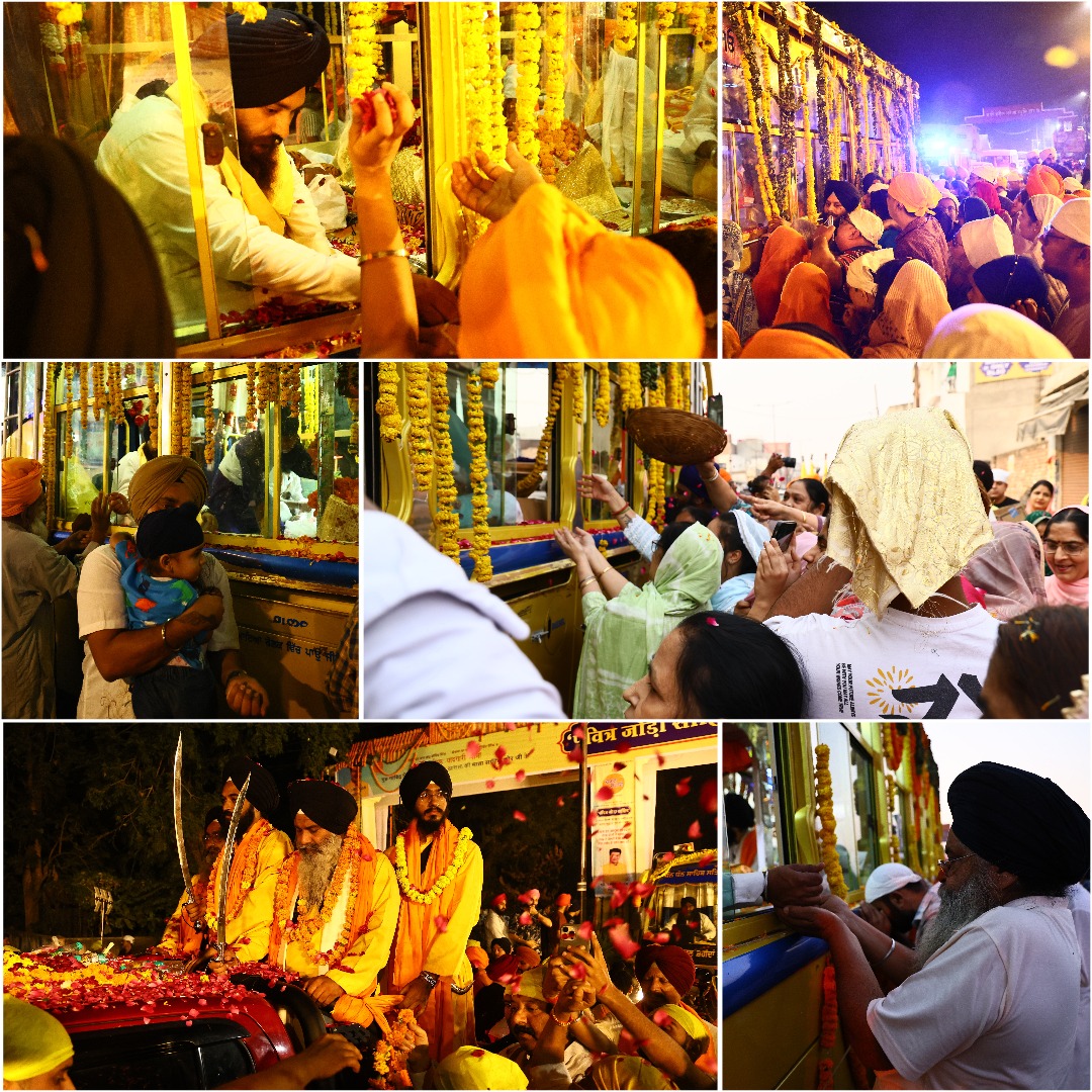 नतमस्तक है संगत आज पवित्र जोड़े साहिब के दरबार में, हर मन मग्न है GuruCharanYatra के सत्कार में।