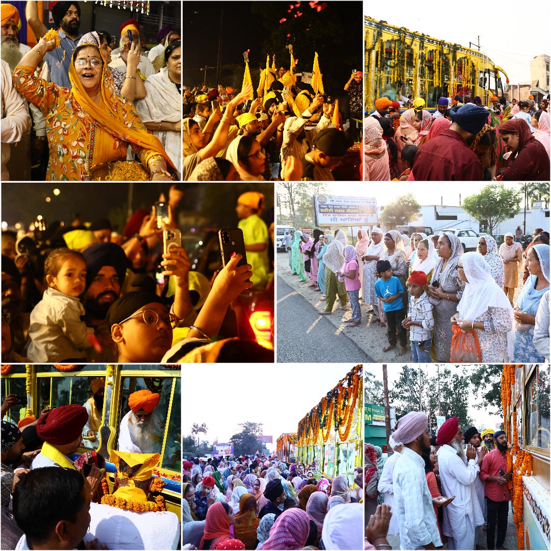 नतमस्तक है संगत आज पवित्र जोड़े साहिब के दरबार में, हर मन मग्न है GuruCharanYatra के सत्कार में।
