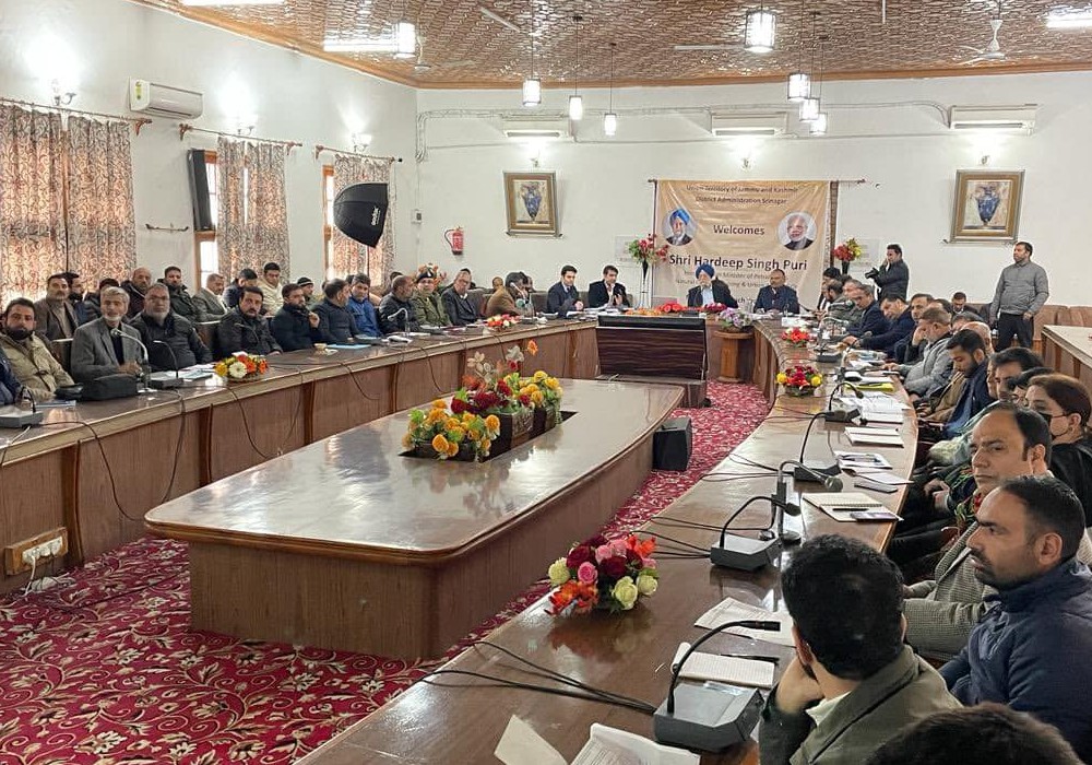 Reviewed implementation of schemes with senior district officers in Srinagar