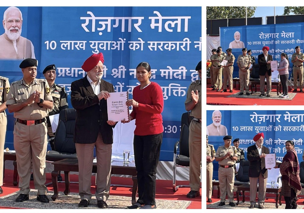 Joined the newly inducted appointees, their families & members of our defence forces at BSF Western Command Chandigarh to witness PM Sh Narendra Modi Ji’s address at the Rozgar Mela