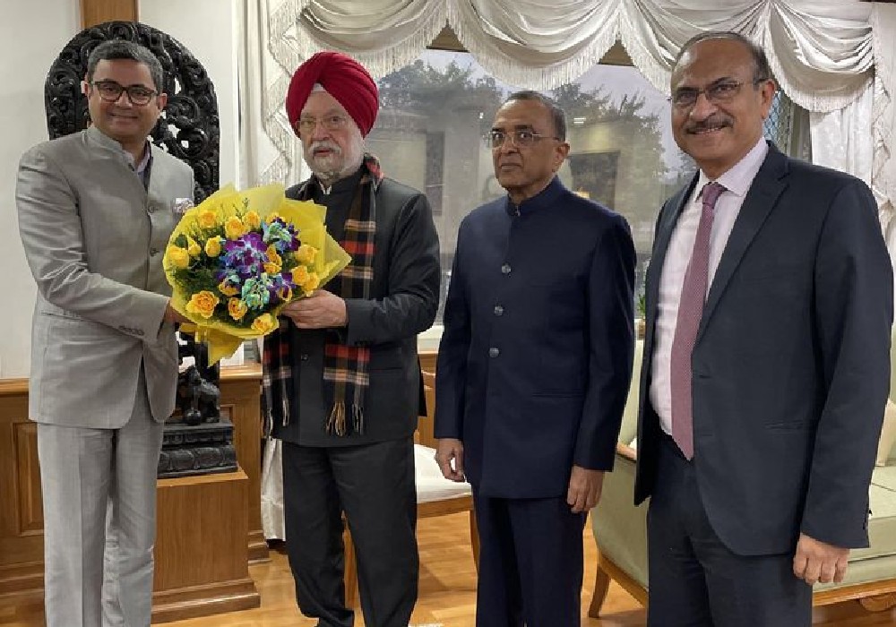 Meeting with the newly elected President of FICCI Sh Subhrakant Panda Ji with their past president Sh YK Modi Ji & Director General Sh Arun Chawla Ji