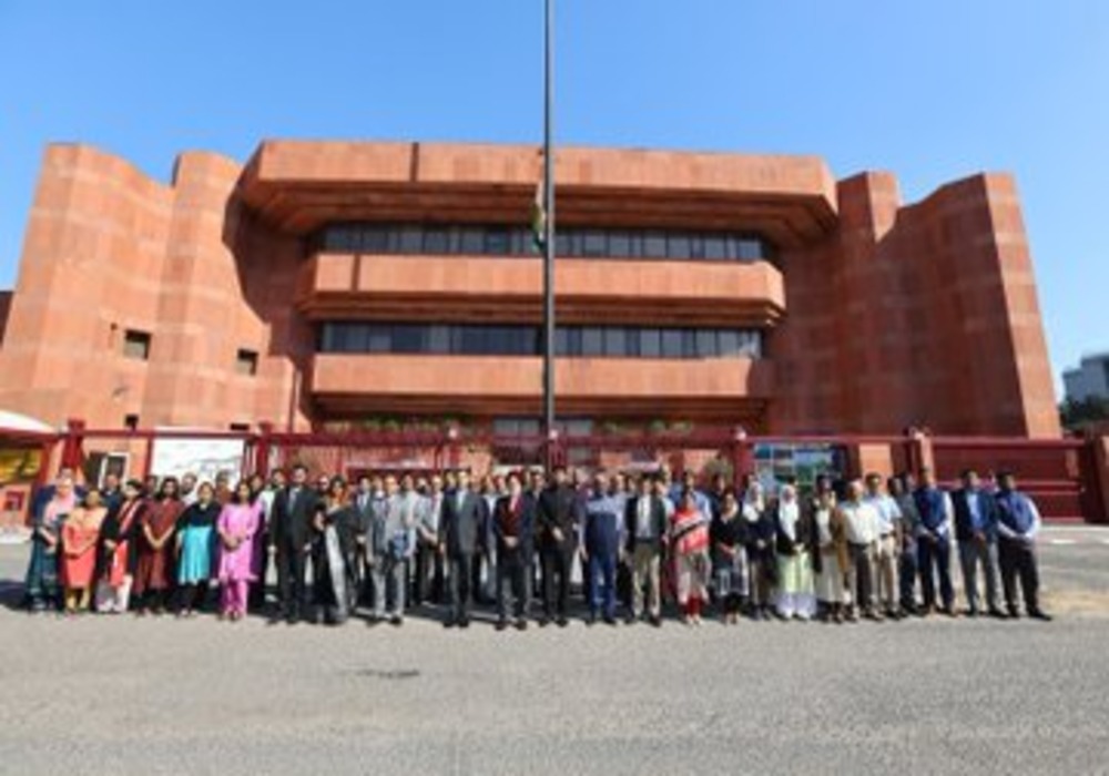 The tricolour flies at half mast as I join Indian ambassador & officials of indembkwt to observe two minutes of silence as a mark of respect on the sad demise of His Highness Sheikh Nawaf Al-Ahmad Al-Jaber Al-Sabah, the Amir of the state of Kuwait. Have a